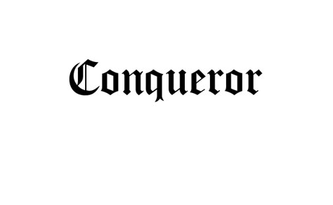 Conqueror Tattoo Ideas, Conqueror Tattoo, Conqueror Aesthetic, Tattoo Font Ideas, Tattoo Words Fonts, Font Tattoo Design, Dr Tattoo, Words Tattoo, 20 Tattoo