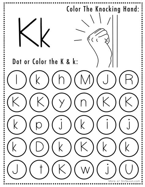 Letter K Worksheets, Letter K Preschool, Letter K Crafts, Alphabet Practice Worksheets, K Dot, Letter Sound Activities, Cvc Words Worksheets, Dot Marker Activities, Free Printable Halloween