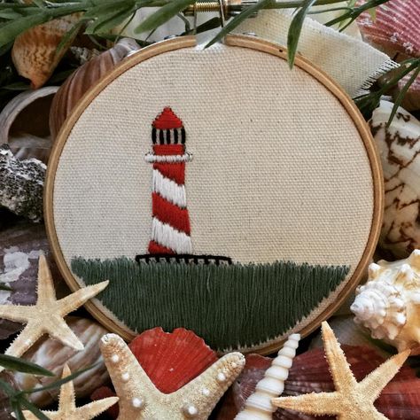 MerMay day 13!! Check out my Etsy shop! Link in bio! . . . . . . . . . . . . . #mermay2018 #mermay #lighthouse #embroidery #embroideryart… Lighthouse Embroidery, Embroidery Art, Lighthouse, Link In Bio, Etsy Shop, Embroidery, Instagram