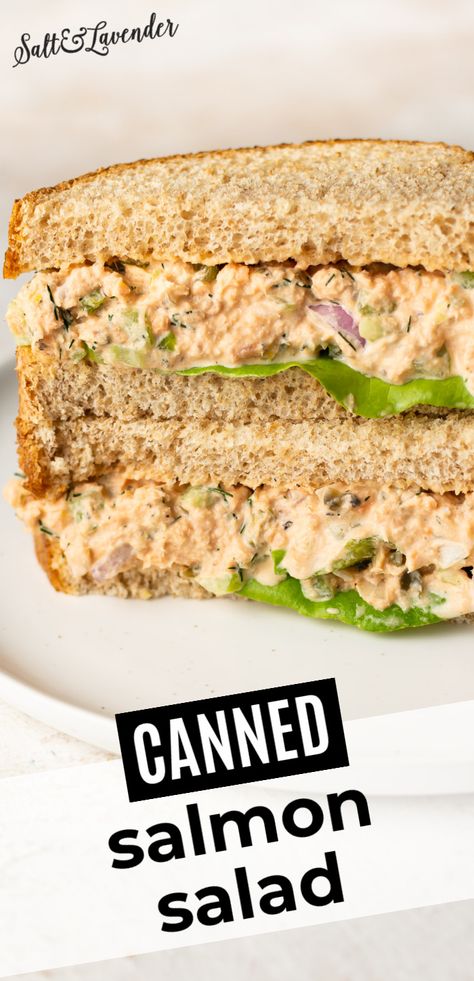 Salmon Sandwich Recipes Canned, Canned Salmon Wrap, Keto Salmon Salad Recipes, Salmon Sandwiches Recipes, Healthy Recipes With Canned Salmon, How To Cook Canned Salmon, Salmon Tuna Recipes, Healthy Salmon Sandwich, Canned Salmon Salad Recipes Healthy