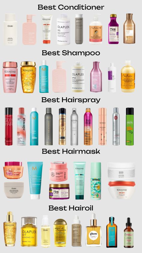 Hair Care Essentials List, Order Of Hair Care Products, Good Things For Your Hair, Smell Good Hair Products, Hair Products For Greasy Hair, Shampoo That Makes Hair Smell Good, Popular Hair Products, Thicker Longer Hair Remedies, Trendy Hair Products