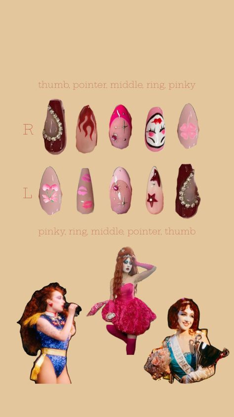 my manicure plans for halloween, featuring my chosen outfits/costumes Chappell Roan, Nails Inspo, Nail Inspo, Manicure, Nails, Halloween