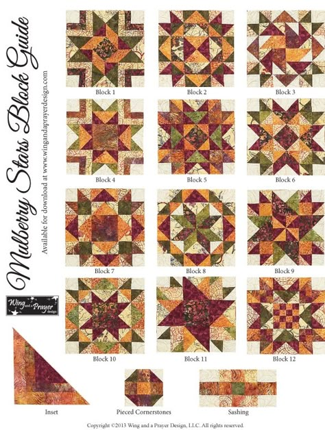 Stars Quilt Pattern, Quilt Layouts, Fall Quilt Patterns, Mini Quilt Patterns, Stars Quilt, Quilting Designs Patterns, Quilt Square Patterns, Batik Quilts, Sampler Quilts