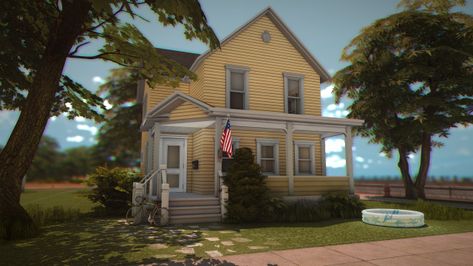 Sims 4 90s House, Sims 4 60s House, Sims 4 Nostalgia Cc, Sims 4 Trailer House, Sims 4 Family Home, Sims 2 House, Sims Building Ideas, Sims 4 Aesthetic, Sims Design