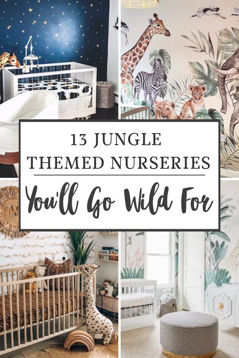 Zoo Animal Nursery Theme, Themed Nursery Ideas, Jungle Nursery Boy, Jungle Baby Room, Boy Animal Nursery, Jungle Theme Rooms, Safari Baby Room, Safari Nursery Boy, Jungle Safari Nursery