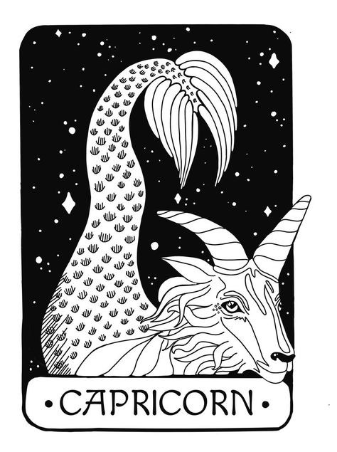 Sea Goat Art, Sea Goat Tattoo Capricorn, Capricorn Doodle Art, Capricorn Illustration Art, Capricorn Mermaid Tattoo, Capricorn Mermaid, Capricorn Sticker, Magnet Art, Sea Goat