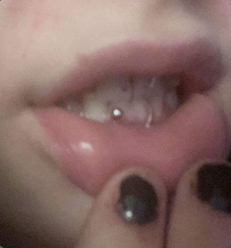 Inner Lip Tattoo Men, Frowny Piercing, Inner Lip Tattoo, Tongue Piercings, Piercing Inspo, Smiley Piercing, Gap Teeth, Fever Dream, Piercings For Girls