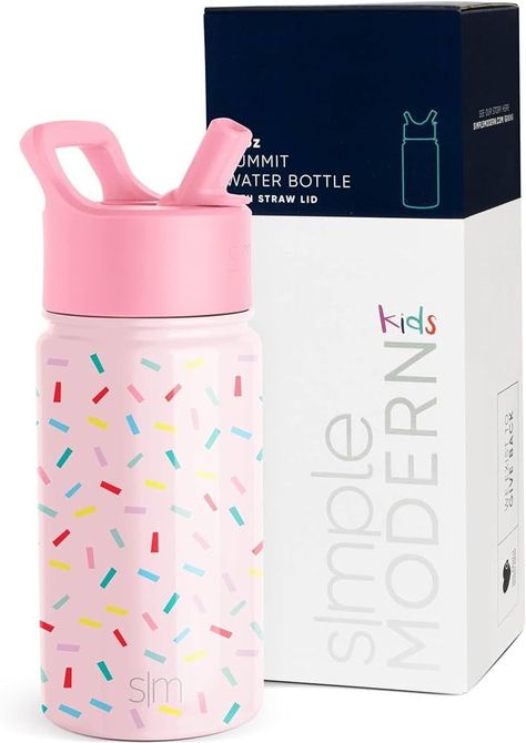 Simple Modern Kids Water Bottle with Straw Lid | Insulated Stainless Steel Reusable Tumbler for T... | Amazon (US) Minions Kids, Bento Box Kids, Toddler School, Reusable Tumbler, Kids Water, Bottle With Straw, Carbonated Drinks, Kids Water Bottle, Water Bottle With Straw