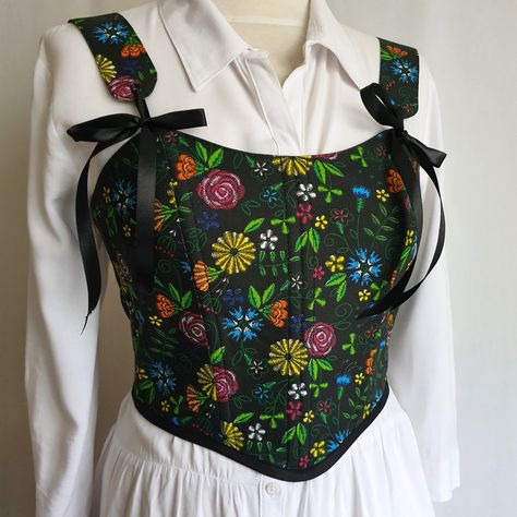 Patchwork Corset Top, Fairytale Cottagecore, Patchwork Corset, Cottagecore Top, Floral Corset Top, Floral Corset, Corset Belt, Pretty Clothes, Cropped Tube Top