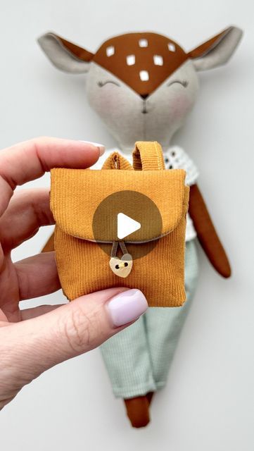 Anastasia Kazantseva - Dollmaker on Instagram: "Make an adorable mini backpack with my easy to follow digital pattern and sewing tutorial!

The mini backpack  is 6 x 6 cm and fits most small and medium-sized toys and dolls.
.
.
.
#sewingpattern #sewingtutorial #handmadegifts #sewingforkids #sewforkids #dollmakingprocess #dollmaking #dollmaker #makeyourowntoy #stuffedtoys #bagfordolls #clothesfordolls #clothingfordolls #dollclothes #doliclothespattern #dollclothing #skordulicreations #sewingtutorials #dollaccessories #dollswardrobe #sewfordolls" Backpack Pattern Sewing, Doll Backpack, Backpack Pattern, Doll Maker, Sewing For Kids, Doll Making, Mini Backpack, Doll Accessories, Digital Pattern