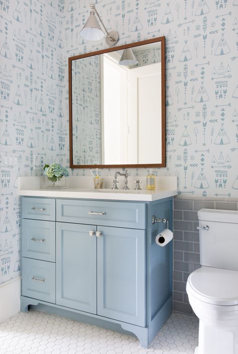 Blue is a timeless choice for interiors, but in recent years, softer shades, ranging from icy blue to pale blue-greens, have become a go-to for paint colors. We turned to top interior designers for their powder-blue paint color recommendations. These are their favorite choices for kitchens, bathrooms, laundry rooms, and more. #lightbluepaintcolors #paintcolorideas #bestbluepaintcolors #popularpainttrends #bhg Light Blue Paint Colors, Modern Farmhouse Paint Colors, Light Blue Bathroom, Blue Bathroom Vanity, Light Blue Paints, Interiors Photography, Blue Vanity, Farmhouse Paint Colors, Farmhouse Paint