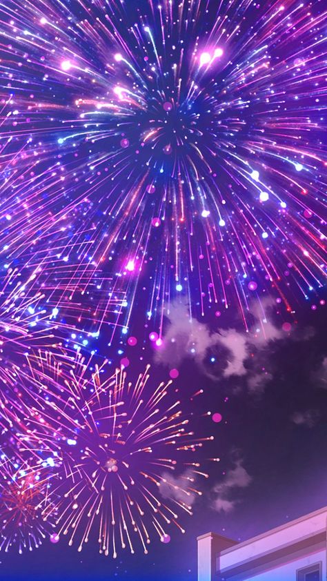 Anime Fireworks Background, Fireworks Wallpaper Iphone, Anime Fireworks, Purple Fireworks, Fireworks Aesthetic, Patriotic Wallpaper, 4th Of July Wallpaper, Fireworks Wallpaper, Fireworks Art