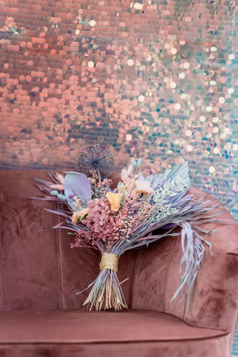 Iridescent Bridal Bouquet, Iridescent Flower Bouquet, Pastel Dried Flowers, Iridescent Bouquet, Iridescent Wedding Dress, Vegas Wedding Bouquet, Pastel Flower Bouquet, Iridescent Wedding, Early Summer Wedding