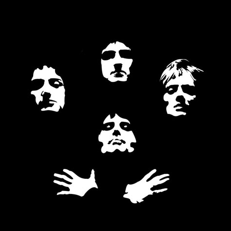 black and white silhouette frrddie mercury | Bohemian Rhapsody | WritersCafe.org | The Online Writing ... Queen Band Painting Ideas, Bohemian Rhapsody Painting, Queen Band Black And White, Stencil Drawings Ideas, Bohemian Rhapsody Tattoo, Queen Band Drawing, Rock Music Tattoo, Queen Stencil, Black And White Silhouette Art