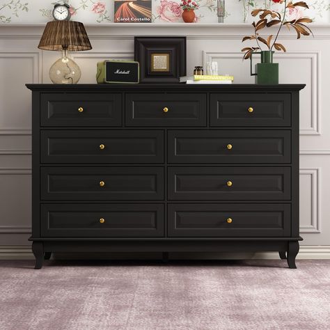 Dresser Modern, Contemporary Dresser, Black Dresser, Elegante Y Chic, Home Themes, 9 Drawer Dresser, White Dresser, Sassy Hair, Wood Dresser