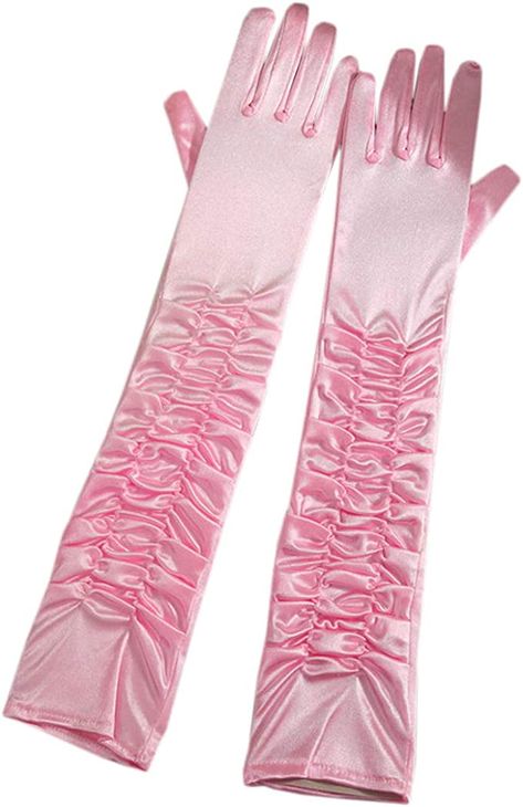 Princess Gloves, Satin Gloves, Pink Clothing, Pink Gloves, Stage Performance, Historical Fashion, Ladies Party, Costume Design, Opera