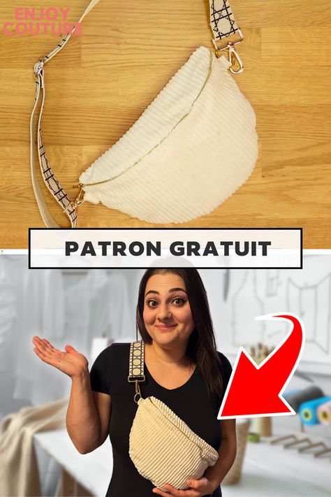 Apprends à coudre facilement un sac banane tendance ! En plus du tuto vidéo détaillé sur ma chaine Youtube, retrouve le patron gratuit du sac Banane ! 😍🍌 #SacBanane #tutocouturegratuit #patroncouturegratuit #couturefacile #pourtoi #mondialtissus #patronenjoycouture #patroncouture #patronsacbanane Diy Couture, Bag Pattern, Diy Sewing, Diy And Crafts, Sewing Projects, Couture, Sewing, Crochet, Tela