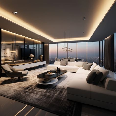 Penthouse Living Room, Tattoo Modern, Aesthetic Interior Design, Interior Design Guide, Luxury Living Room Design, Design Salon, Design Room, Spacious Living Room, Design Living Room