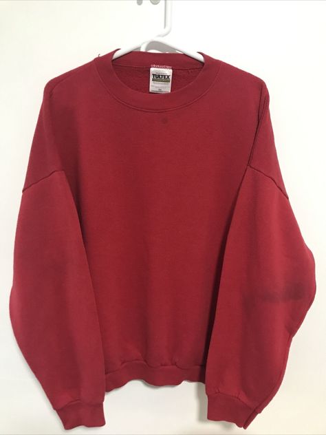 Vintage Tultex Sweatshirt Crewneck Made in USA Blank Red Size 2X Plain. Please see pics for marks/stains present on garment. Shoulder to Shoulder - 28in Pit to Pit - 27in Top to Bottom - 27in Maroon Clothes, Red Sweatshirt, Red Crewneck Outfit Men, Red Clothes, Red Sweater, Red Hoodie Men, Red Vintage Sweaters, Red Vintage Crew Neck Outerwear, Red Vintage Crew Sweater