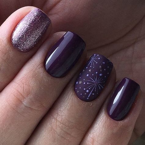 Best Winter Nail Colors 2023-2024 16 Ideas: Stay Stylish All Season Purple Xmas Nails, Acrylic Dip Nails Powder, Purple Holiday Nails, Purple Christmas Nails, Best Winter Nail Colors, Winter Nail Colors, December Nails, January Nails, Nail Colors Winter