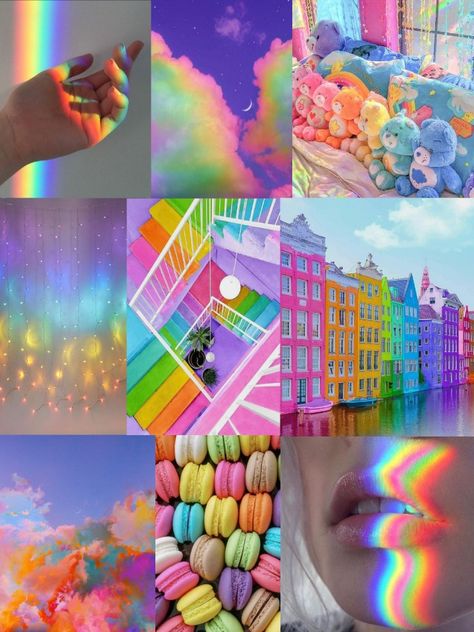 Rainbow Inspiration Board, Rainbow Aesthetic Moodboard, Rainbow Moodboard Aesthetic, Bold Colors Aesthetic, Vibrant Colors Aesthetic, Rainbow Moodboard, Aesthetic Moodboard Inspiration, Mood Board Fashion Inspiration, Rainbow Color Palette