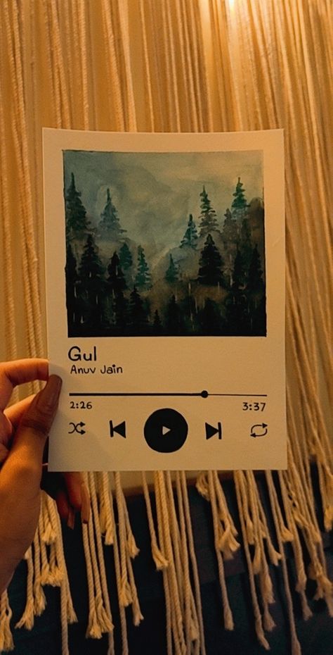 Spotify Playlist Painting Aesthetic, Anuv Jain Gul Song, Music Canvas Art, Mini Forest Painting, Spotify Canvas Painting, Gul Anuv Jain, Spotify Painting Ideas, Anuv Jain Gul, Spotify Song Painting