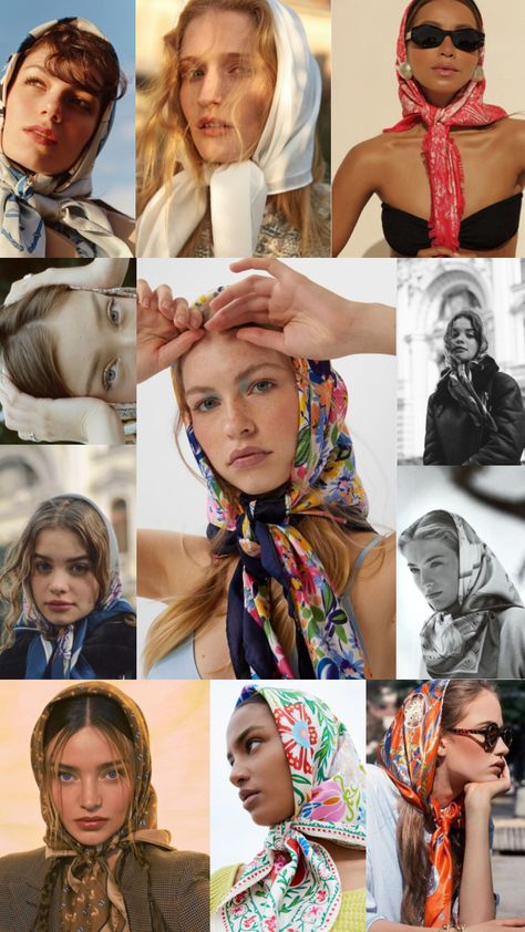 #babushka #color #colorful #colors #beauty Babushka Fashion, Babushka Outfit, Babushka Style, Babushka Aesthetic, Babushka Head Scarf, Babushka Scarf Aesthetic, Babushka Scarf, Vintage Head Scarf Aesthetic, Multicolor Trendy Headscarf