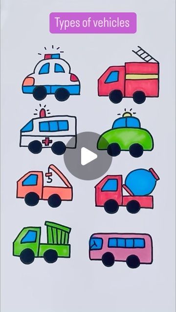 Creative Drawing for kids on Instagram: "Easy Vehicle Drawing for Kids #reels #drawing #draw #art" Easy Vehicle Drawing For Kids, Drawing Cars Easy, Transport Drawing For Kids, Easy Car Drawing For Kids, Vehicles Drawing For Kids, Car Easy Drawing, Easy Scenery Drawing For Kids, Car Drawing For Kids, Easy Santa Drawing