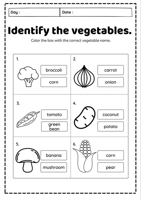 Vegetables Worksheets Kindergarten, Vegetable Worksheets Preschool, Vegetables Worksheets For Kids, Fruits And Vegetables Worksheet, Vegetable Worksheet, Grade R Worksheets, Word Puzzles For Kids, Phonics Reading Passages, Jungle Theme Classroom