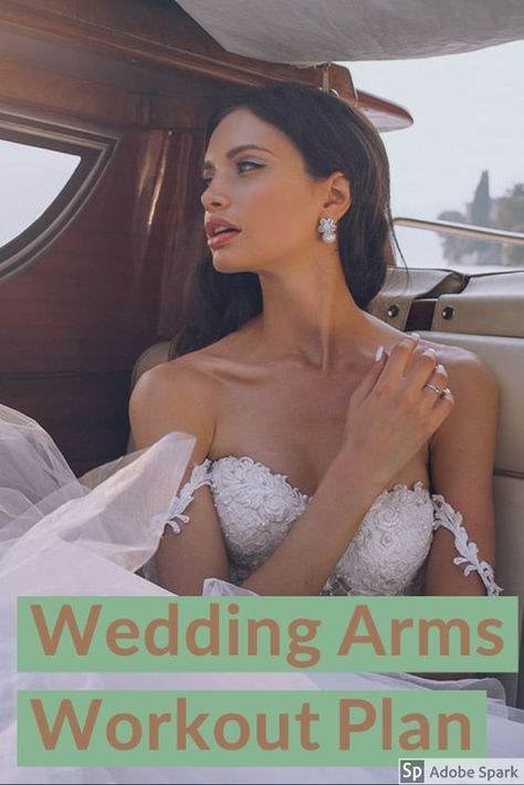 Wedding Arms Workout, Wedding Dress Arms, Calendar Workout, Back Of Arm Exercises, Wedding Arms, Arm Workout For Beginners, Bridal Workout, Thighs Workout, Bride Workout