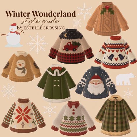 noelle from estelle on Instagram: “New winter & Christmas guide for this wonderful Thursday!❤️🎄 I cannot believe Christmas is so soon! Who else is excited? • *none of these…” Acnh Holiday, Acnh Christmas Code, Acnh Christmas, Wonderful Thursday, Clothing Codes, Acnh Cottagecore, Animal Crossing 3ds, Animal Crossing Funny, Animal Crossing Memes