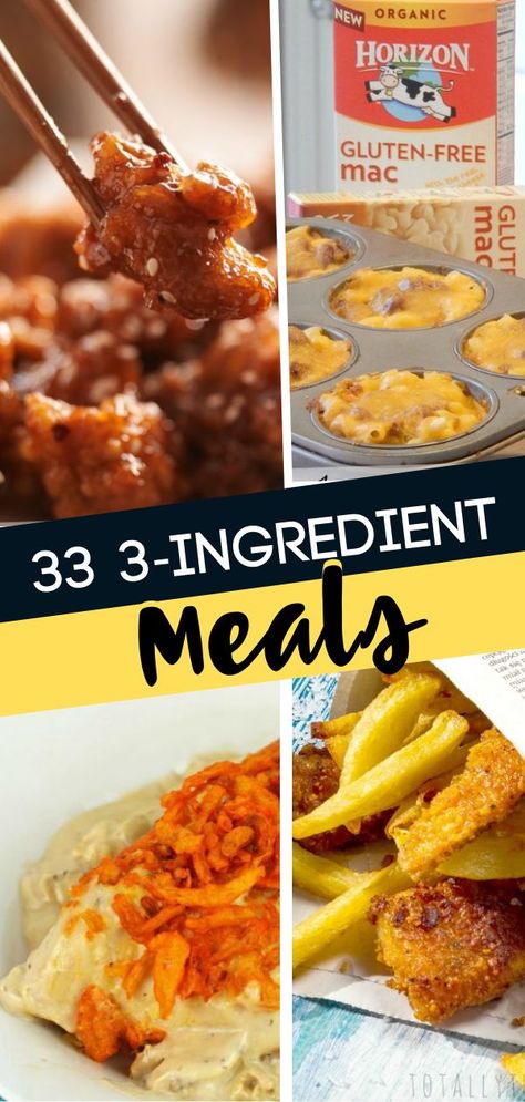 3 Ingredient Meals, 3 Ingredient Dinners, Easy Fast Dinner Recipes, Fast Easy Dinner, Three Ingredient Recipes, 5 Ingredient Dinners, 4 Ingredient Recipes, Fast Dinner Recipes, Quick Food