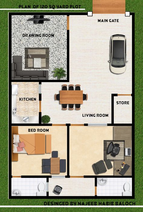 Photoshopped House Plan for presentation area of house is 120 sq yard. House Design Drawing, Site Plans, House Drawing, Architecture Plan, Design Drawing, Architecture Drawing, House Plan, Designs To Draw, House Plans