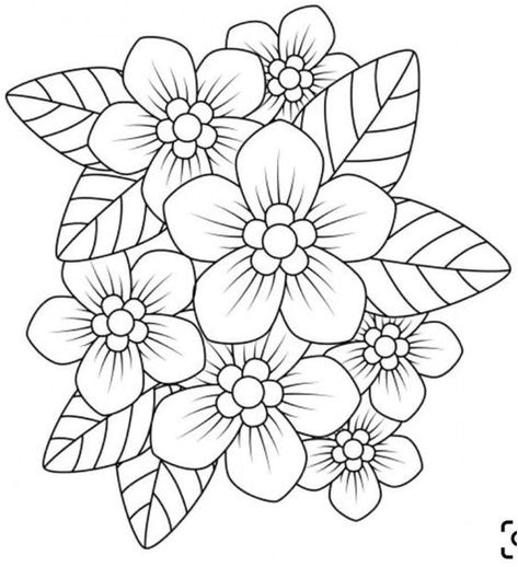 Batik Design Drawing, Flower Colouring Pages, Flower Pattern Drawing, Spring Coloring Pages, Pumpkin Coloring Pages, Flower Art Drawing, Mandala Design Pattern, Silhouette Stencil, Pola Sulam