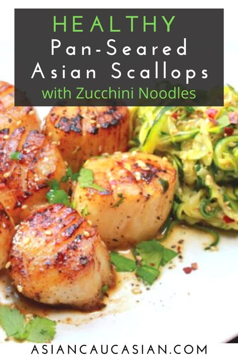 Asian Scallops, Asian Inspired Dinner, Lent Meals, Scallop Recipes Healthy, Healthy Low Carb Dinner, Seafood Cuisine, Noom Recipes, Pescatarian Meals, Asian Diet