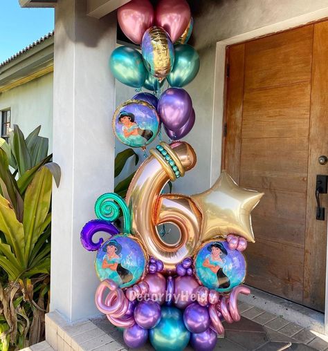 Ballon Buquet, Balloon Bouquet Centerpiece, Aladdin Theme, Medium Bouquet, Paw Patrol Birthday Decorations, Jasmine Princess, Barbie Theme Party, Jasmine Birthday, Party Ballons