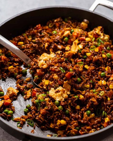 Beef fried rice Beef Fried Rice, Minced Beef Recipes, Vegetarian Oyster Sauce, Beef Rice, Recipetin Eats, Recipe Tin, Mince Recipes, Beef And Rice, Ground Beef Recipes Easy