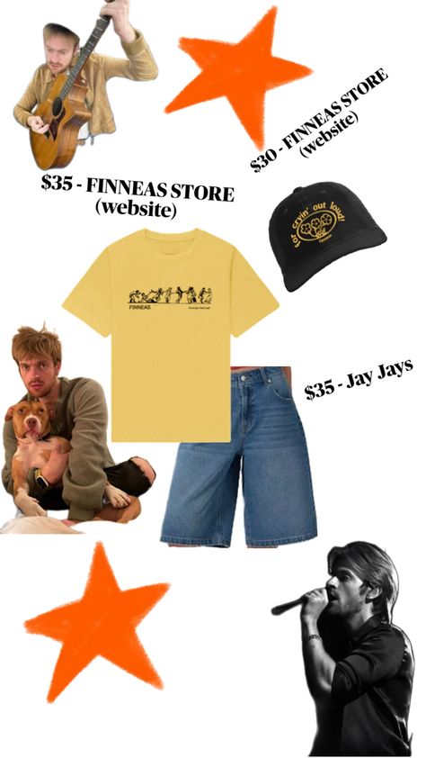 SO EXCITED FOR FINNEAS TOUR! im so sad i couldn’t find any online so i decided to make some for the people who cant find any too like me 🧡🧡 Finneas Concert Outfits, Finneas Concert, Tour Outfits, Out Loud, I Decided, So Excited, Concert, Clothes