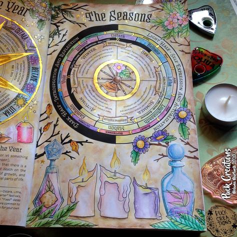 From Planner for a magical 2019 by Amy Cesari. #amycesari #plannerforamagical2019 #coloringbookofshadows Magic Grimoire Art, Amy Cesari, Grimoire Book, Wiccan Spell Book, Witchcraft Spell Books, Witch Spell Book, Witchy Crafts, Wicca Witchcraft, Art Journal Therapy