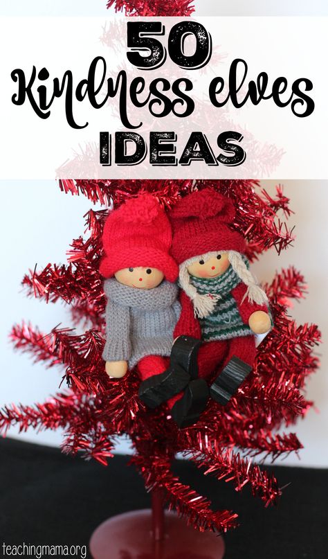 50 Kindness Elves Ideas - a great way to spread kindness during the Christmas season. (And a great alternative to Elf on the Shelf!) Kindness Elves Ideas, Kindness Elf Ideas, Elves Ideas, Kindness Elf, Kindness Elves, Kindness Activities, Kids Printables, Christmas Kindergarten, Christmas School