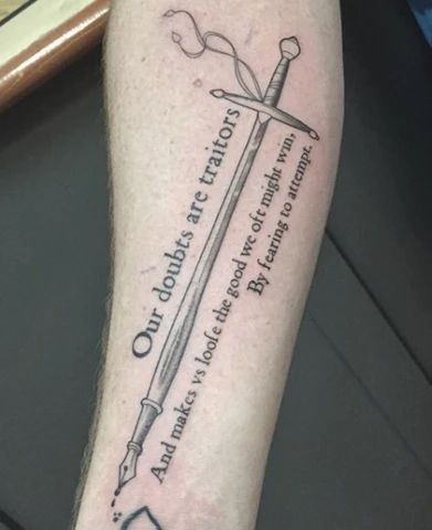 Shakespeare Tattoo Ideas, Literary Tattoos Quotes, Shakespeare Tattoo, Simple Quote Tattoos, Cliche Quotes, Groovy Quote, Short Quote Tattoos, Memento Mori Tattoo, Inspiring Quote Tattoos