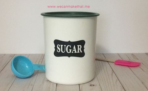 How to Make Kitchen Canister Labels Kitchen Canister Labels, Tupperware Canisters, Canister Labels, Kitchen Canisters, Tupperware, Canisters, Cricut