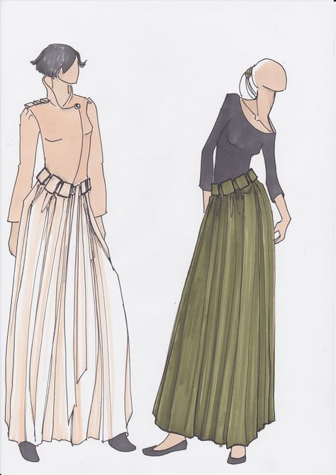 #sketch #olgapassia #fashion #draw #model #green #maxi #skirt Maxi Skirt Drawing Reference, Long Skirt Sketch, Show Reference, Fashion Model Sketch, Green Maxi Skirt, Model Sketch, Drawing Doodles, Fashion Drawings, Gesture Drawing