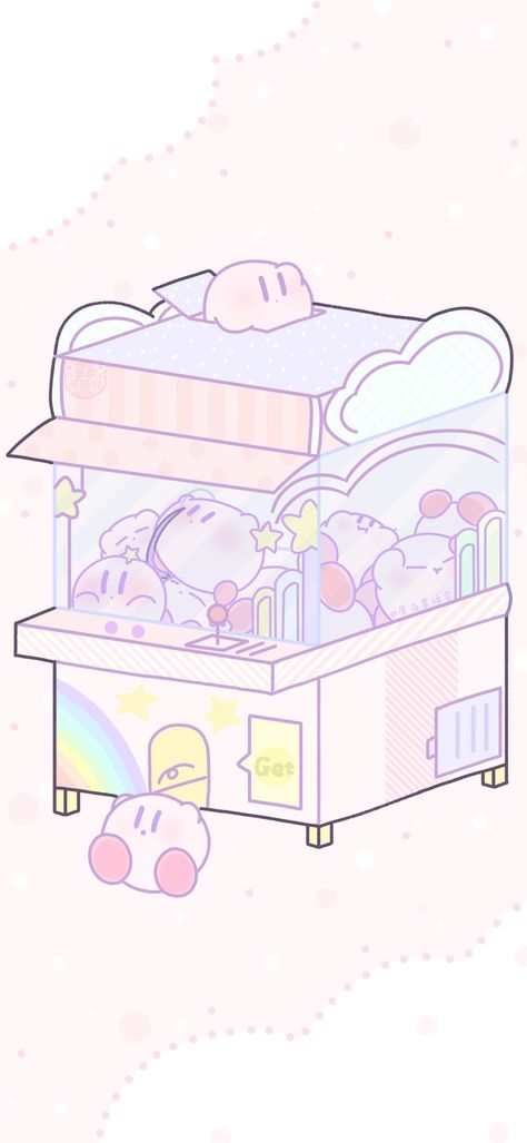 Claw Machine Wallpaper, Kirby Wallpapers Aesthetic, Cute Claw Machine, Machine Wallpaper, Claw Machine, Kirby, Map, Wallpapers, Wall