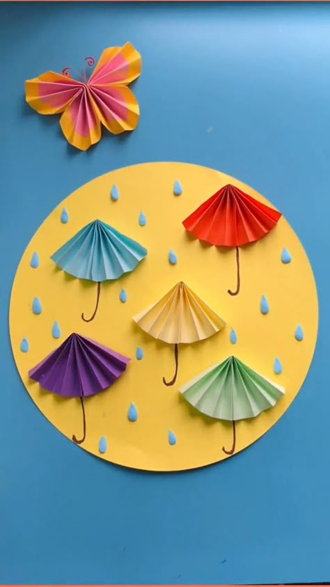 Diy Umbrella, Projects For Preschoolers, Umbrella Craft, Flowers For Beginners, School Kids Crafts, Paper Garlands, Easy Art For Kids, Diy Crafts Paper, Crafts Paper Flowers