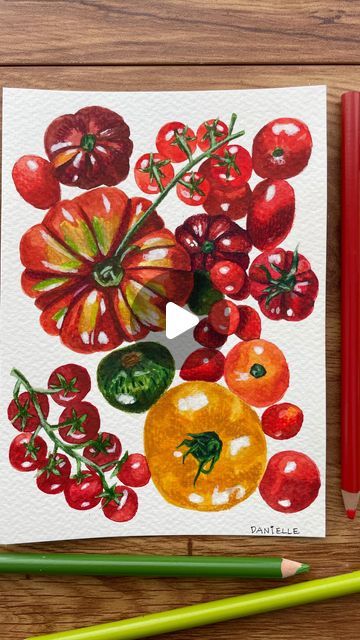 Danielle Oberfoell 🦦 on Instagram: "Today’s painting: tomatoes 🍅✨
I guess I’m in a food painting phase?
.
.
.
#art#artist#painting#watercolor#paintwithme#wip#tomatoes#foodstudy#paintingstudy#create#fyp#foryou#watercolorpainting#artbydvo#hashtag" Watercolor Food, Food Painting, Painting Watercolor, Artist Painting, Art Artist, Tomatoes, A Food, Quick Saves, Instagram