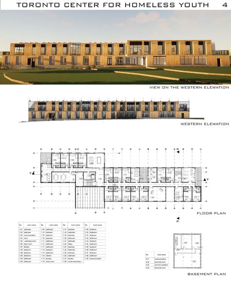 Homeless Architecture, Homeless Community Design, Homeless Architecture Projects, Women Center Architecture, Community Center Plan Architecture, Transitional Housing Homeless, Rehabilitation Center Architecture, Freelance Architect, Homeless Housing