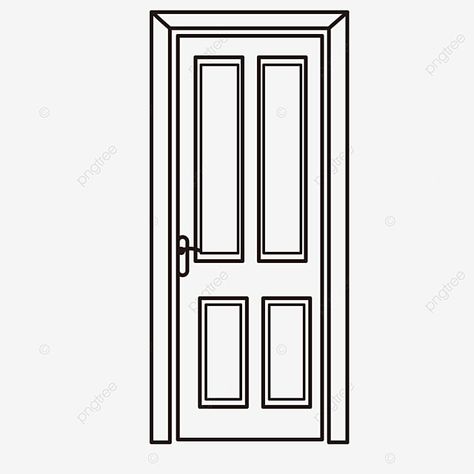 Door Black And White, Door Sketch, Door Drawing, Sketch Black And White, Wing Drawing, Black And White Clipart, Baby Cartoon Drawing, Lip Drawing, Drawing Png