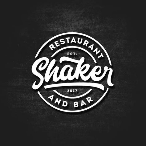 Logo design for Shaker Restaurant and Bar with bold typography text. Restaurant Logos, Modern Restaurant Design, Logos Vintage, Restaurant Logo, Bar Logo, Restaurant Menu Design, Cafe Logo, Restaurant Logo Design, Vintage Logo Design