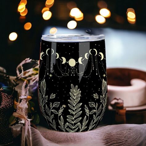 Celestial Mug, Coffee Outdoor, Boho Nature, Water Bottle Design, Cute Animals Images, Wine Tumbler, Dream Rooms, Super Ideas, Wine Tumblers